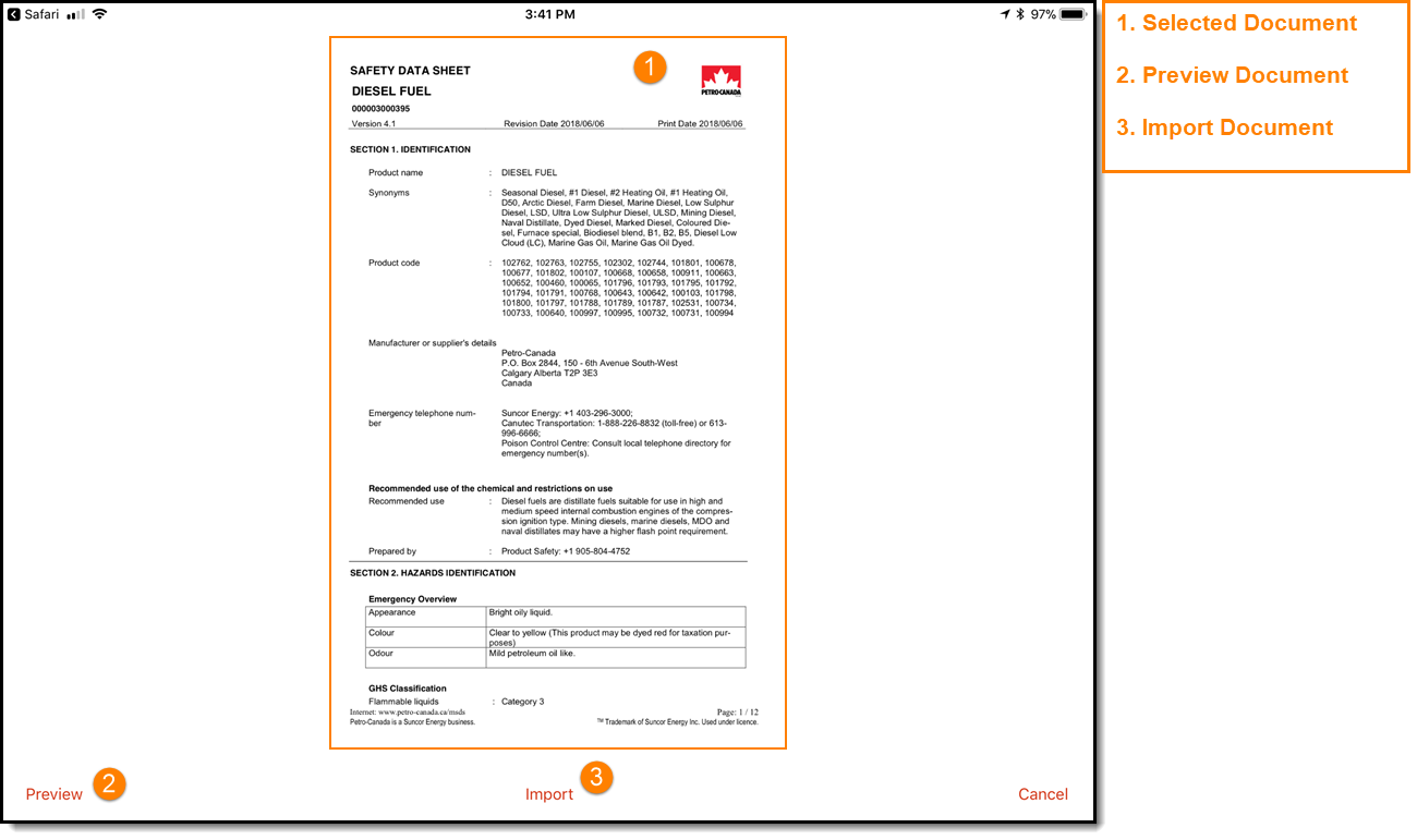 Document Importing (screenshot)