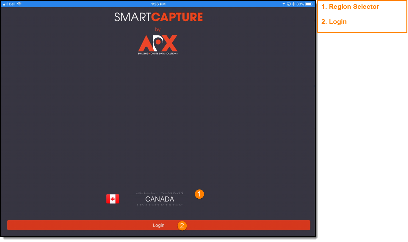 SmartCapture Login (screenshot)