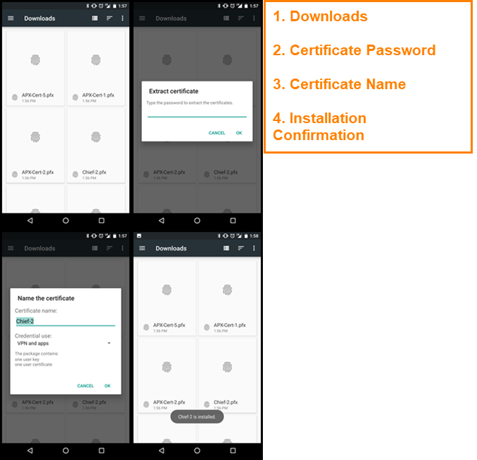 SmartView Certificate Installation (Android)